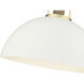 Artistan 1 Light 17.7 inch Vintage Brass/Matte White Indoor Pendant Ceiling Light
